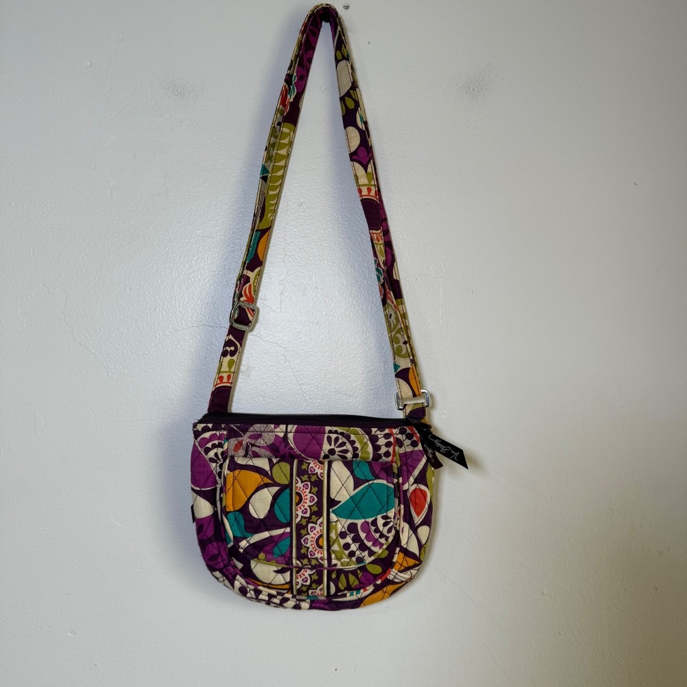 Vera Bradley‎ Quilted Floral ID Window Crossbody Bag Size Small Multicolor